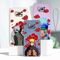 anime naruto cloud art phone case for xiaomi mi 11 lite poco x4 x3 x2 c31 c3 m4 m3 f4 f3 gt pro nfc 5g liquid rope cover