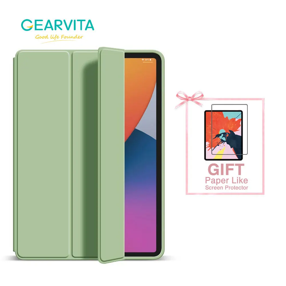 

GEARVITA Case For iPad pro 11 2018 2020 iPad Case for Air 4 Air 5 7 8 9 Gen Auto Wake up and Sleep Silicone Cover for Mini 5 6