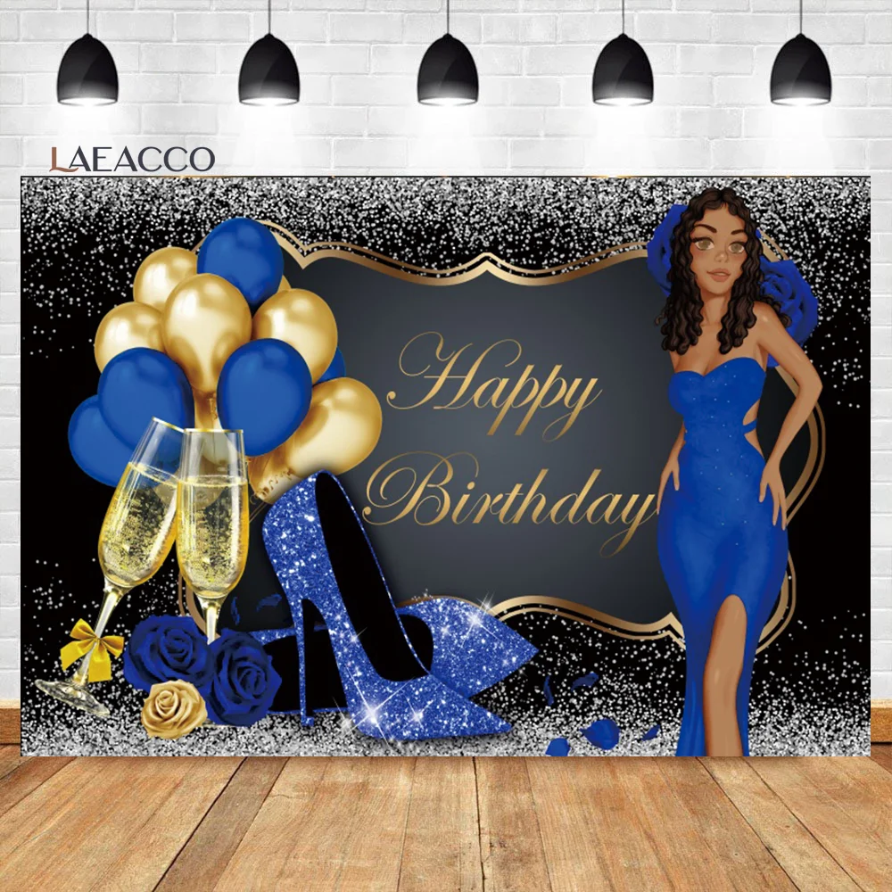 

Laeacco Glitter Silver And Gold Girls Birthday Backdrop Shiny High Heels Champagne Women Portrait Custom Photography Background