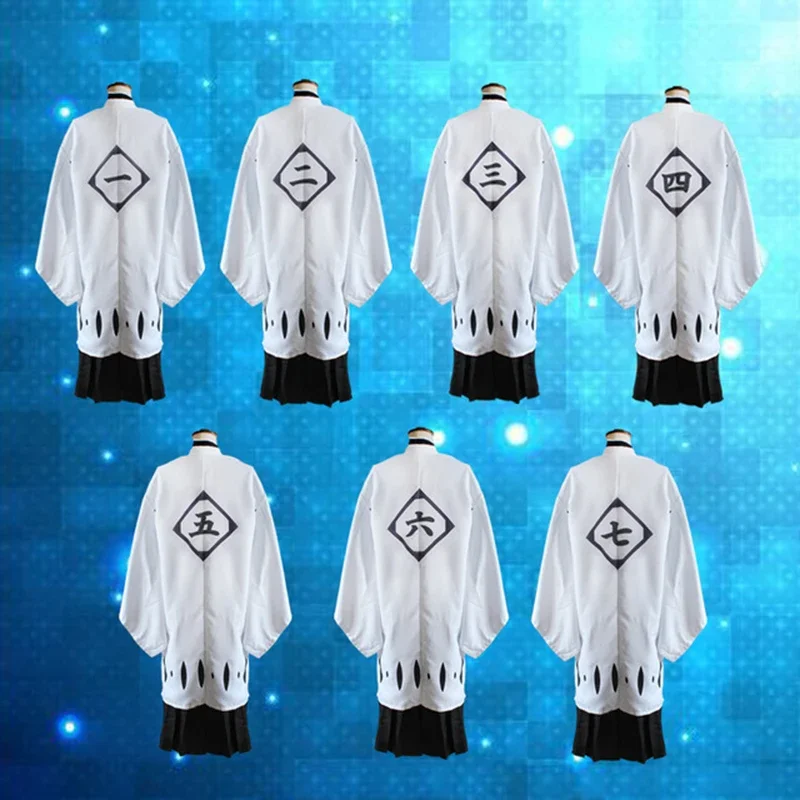 COSZTKHP 13 Number BLEACH Белый Хаори Косплей Костюм от 1 до 13-го отделения Капитан Длинная