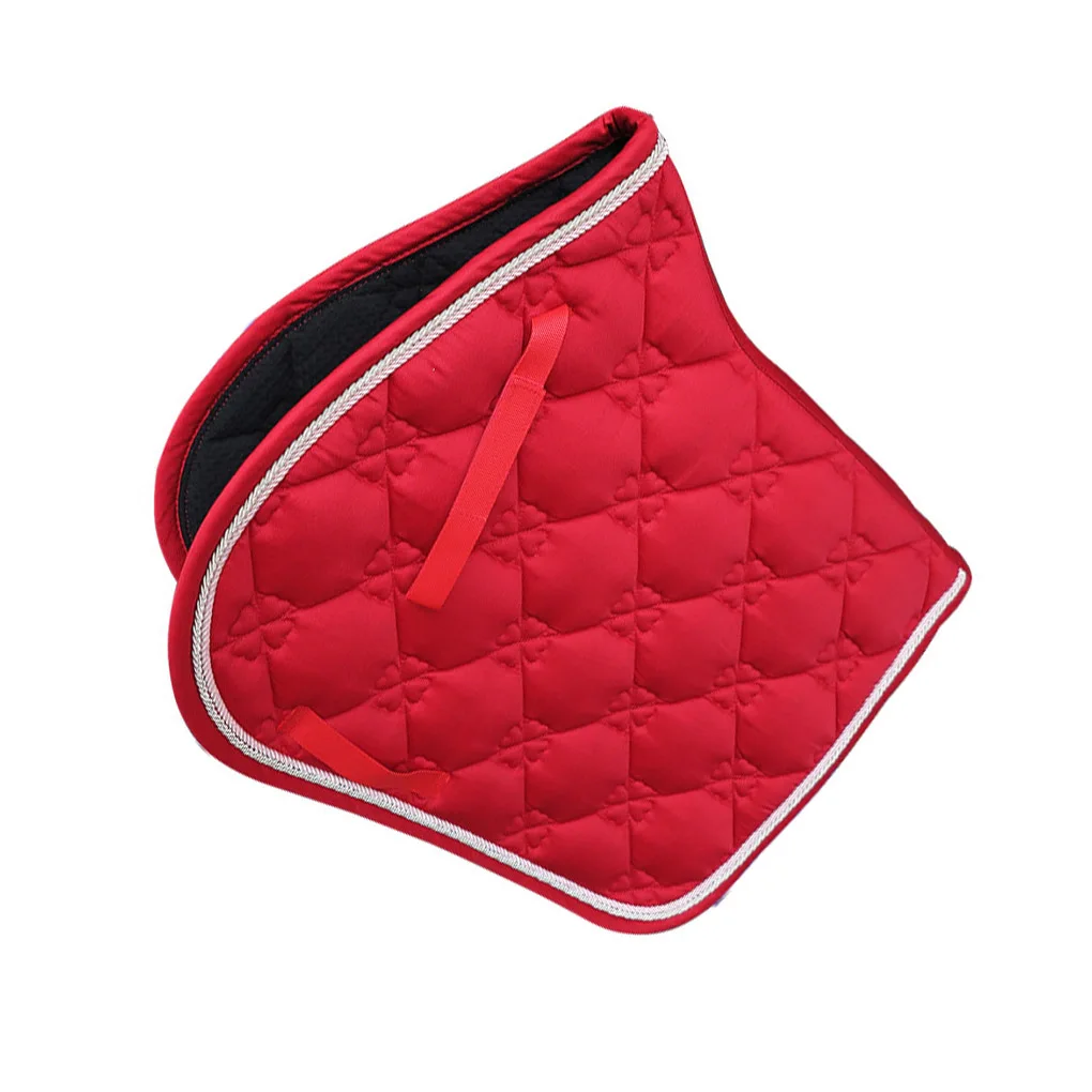 

Saddle Pad Horse Riding Sweat Absorbent Bareback Dressage Cotton Mat Shock Absorbing Performance Equestrian Jumping Red