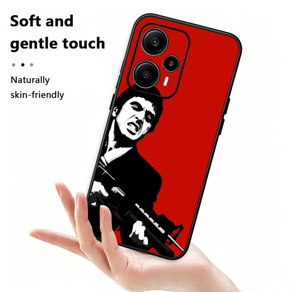 Фото Горячая новинка: Чехол для телефона Xiaomi Redmi Note 14 13 12 11 Pro Plus S 5G 14C A3 с изображением Аль Пачино из фильма «Белая рубашка» — Мягкий черный чехол №1