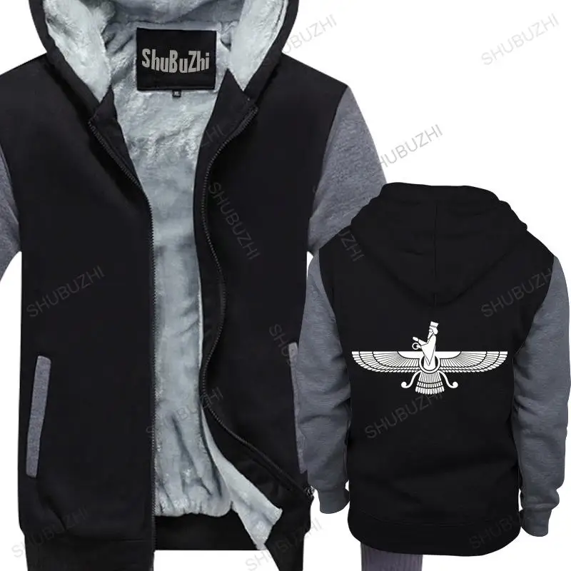 

Men thick hoodies pullover Farvahar Iran Persia Symbol Men jacket Iranian Persian Zoroastrian warm hoody homme bigger size