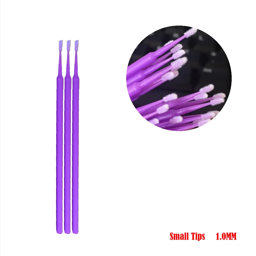 

100pcs Up Paint Micro Brush Tips Auto Mini Head Brush Car Parts Head 1.0mm 2.0mm Mini Spray Car Applicator Stick Car Detailing