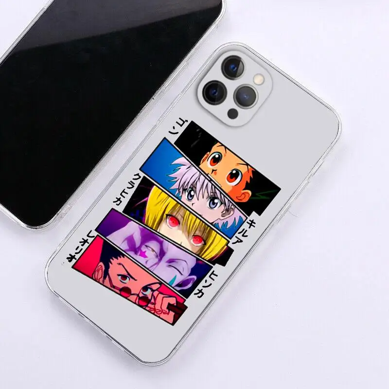 Прозрачный чехол для телефона Cute Hunter X iPhone 16 15 14 13 12 11 Pro XR MAX Plus HXH мягкий