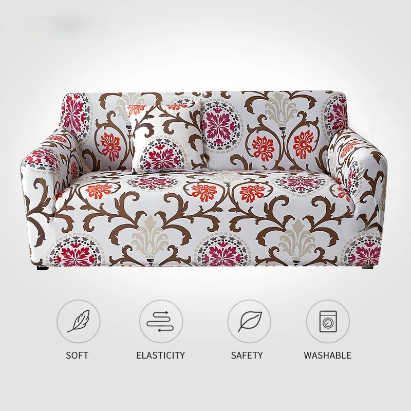 

Большие диваны, эластичный чехол для дивана с принтом, разноцветный диван для гостиной, кресло, украшение для дома, растягивающийся диван из полиэстера для гостиной
