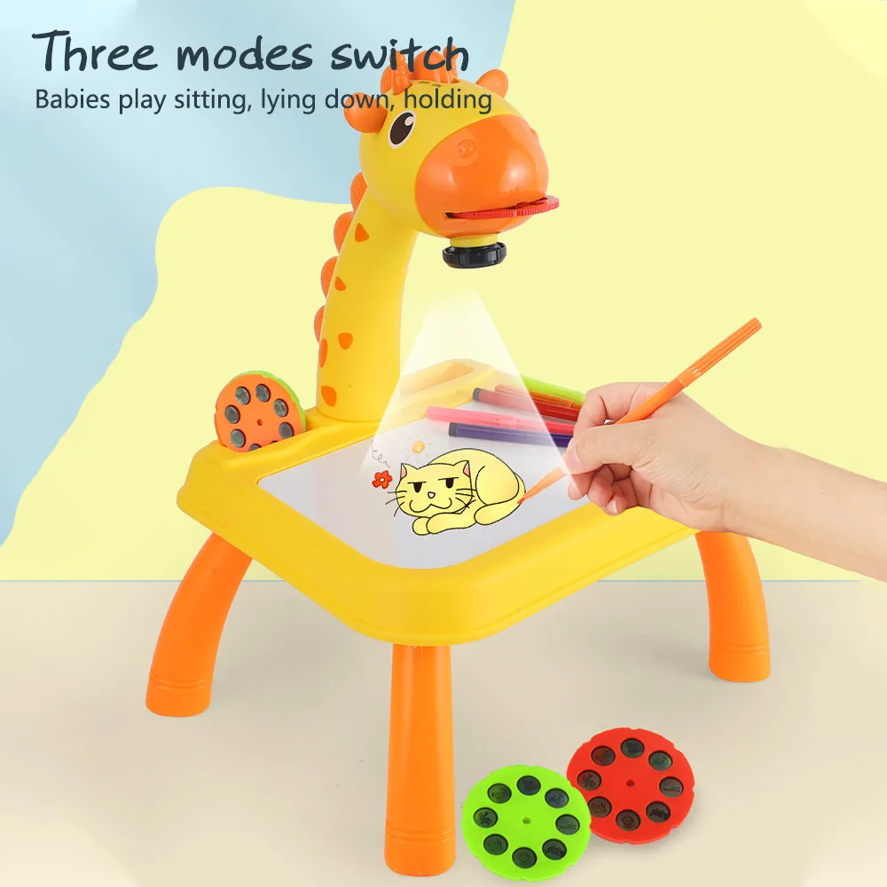 

Мини светодиодный проектор художественный стол для рисования игрушка для детей доска для рисования маленький стол обучающий инструмент дл...