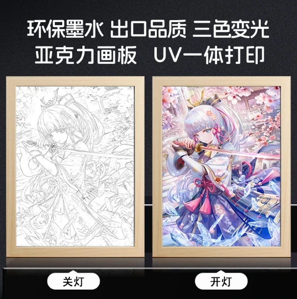 Горячая аниме-фигурка Dragon Ball Goku световая картина фоторамка Genshin Impact светодиодные