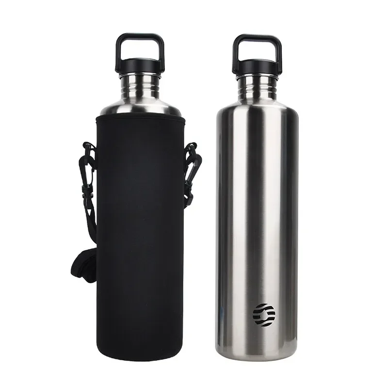 

Бутылка Для Воды Fjbottle 2L Из Нержавеющей Стали Для Занятий Спортом На Открытом Воздухе И Путешествий С Сумкой