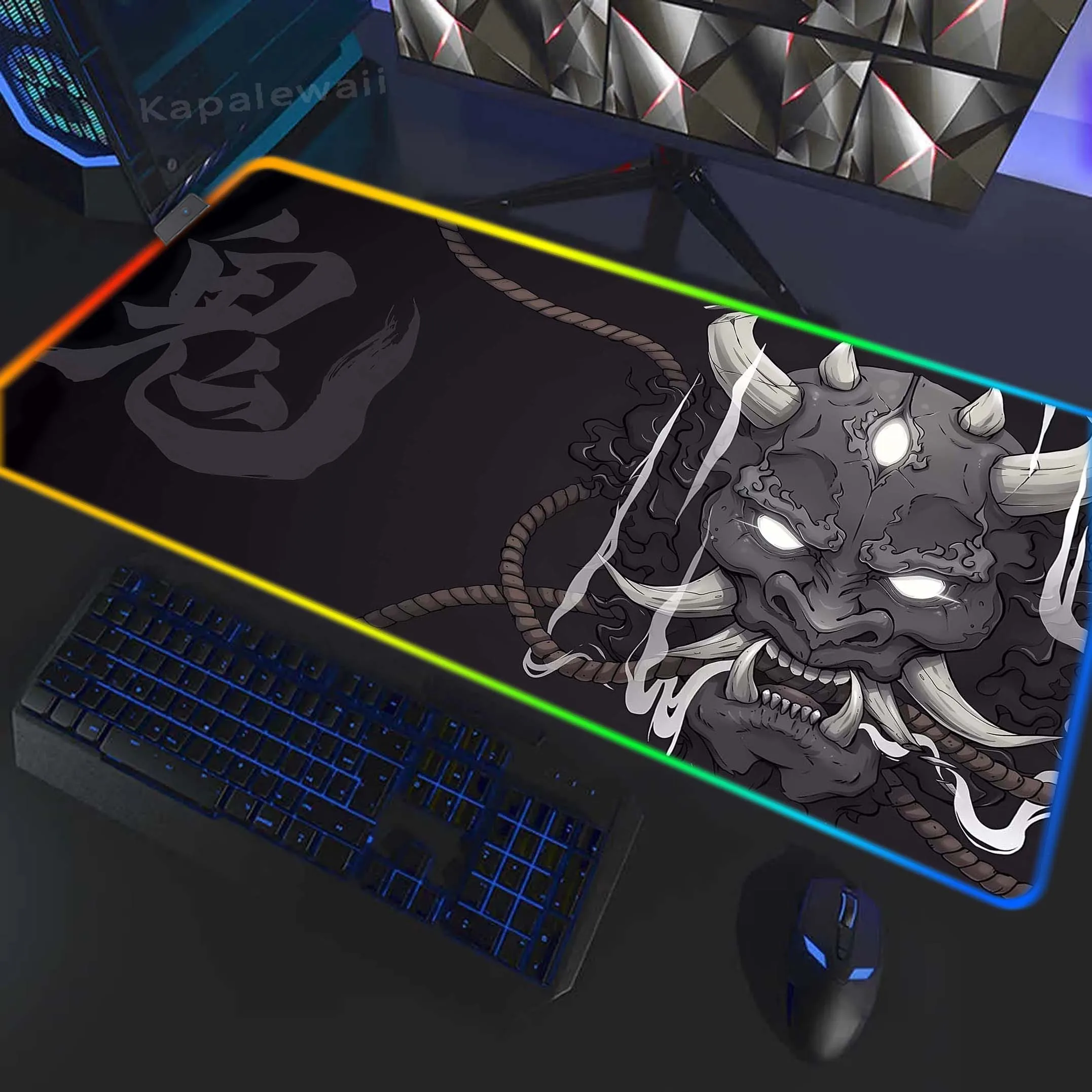 

LED Gaming Mouse Mat Large Mousepad RGB Big Mousepads Locking Edge Mouse Pads XXXL Oni Rubber Deskmat Company Desk Pad Mouse Pad