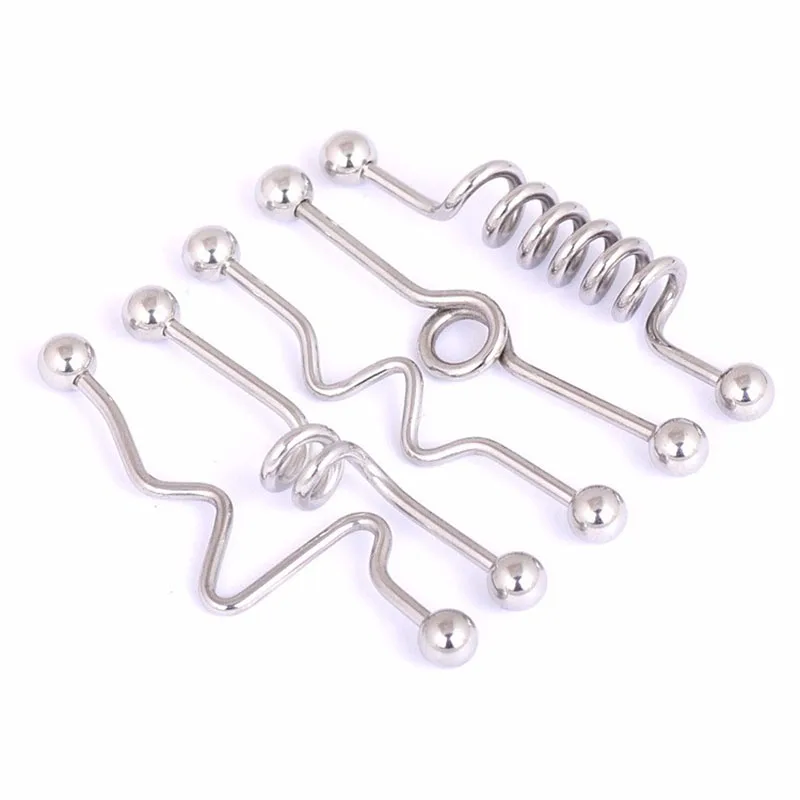 Новый год, Hedix, нержавеющая сталь, шарик 1,6*38*5 мм, Длина 14 г, Промышленная Штанга, черная, фоторазъем, туннель для ушей, 2 шт.