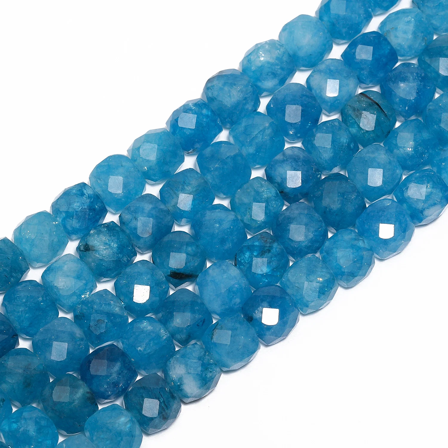 7 мм граненый квадратный зеркальный браслет ручной работы из натурального камня