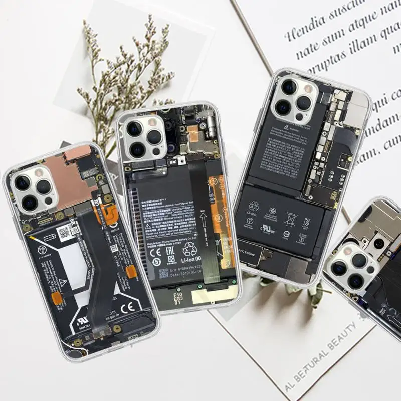

motherboard Circuit board Phone Case for iPhone 11 12 13 Mini Pro Max 8 7 6 6S Plus X 5 SE 2020 XR XS Case shell