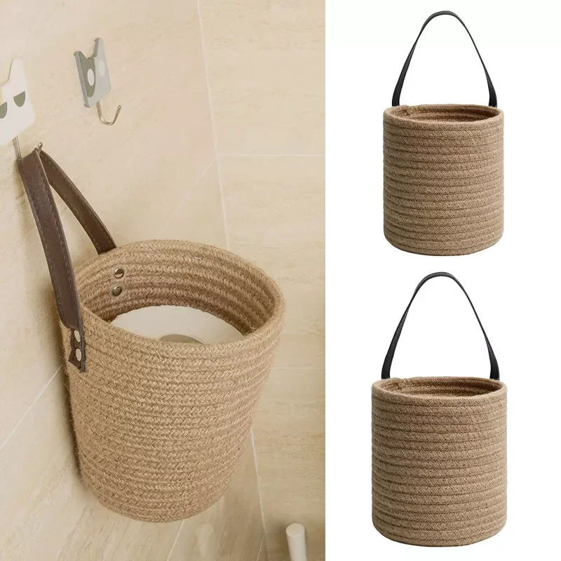 

2pcs Natural Cotton Rope Hanging Basket Jute Wicker Basket For Plants Hanging Woven Wall Basket Home Decor Garden Supplies