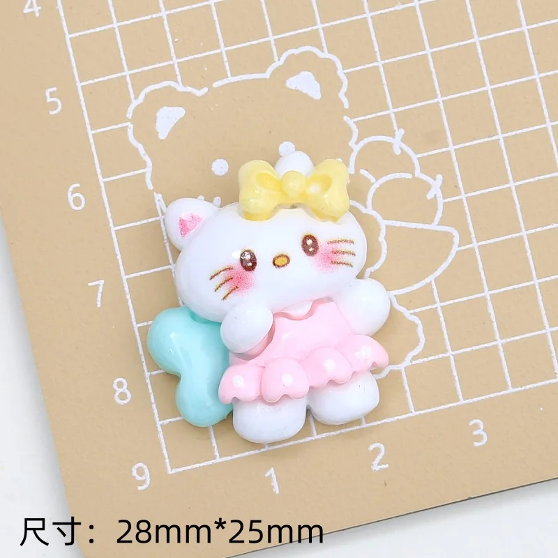 Кабошон из смолы с рисунком Хелло Китти