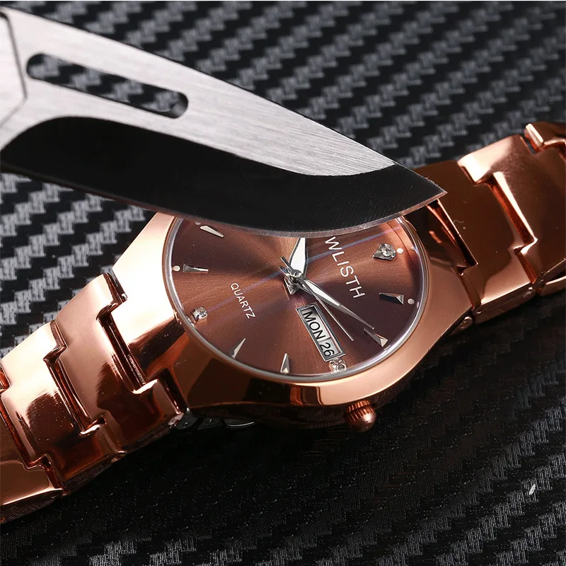 Male Clock for Couple 2022 Tungsten Steel Style Quartz Watches Men Women Top Brand Luxury Famous Wristwatch Relogio Masculino