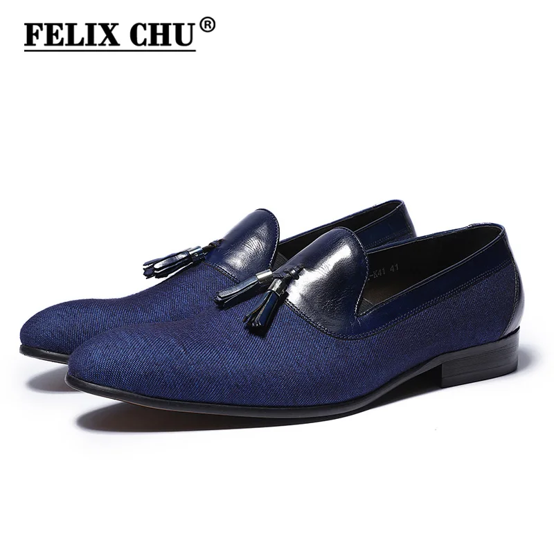 2022 High Quality Men's Blue Tassel Loafers Casual Comfortable Business Office Shoes For Men Wedding Party Shoes Size 39-46