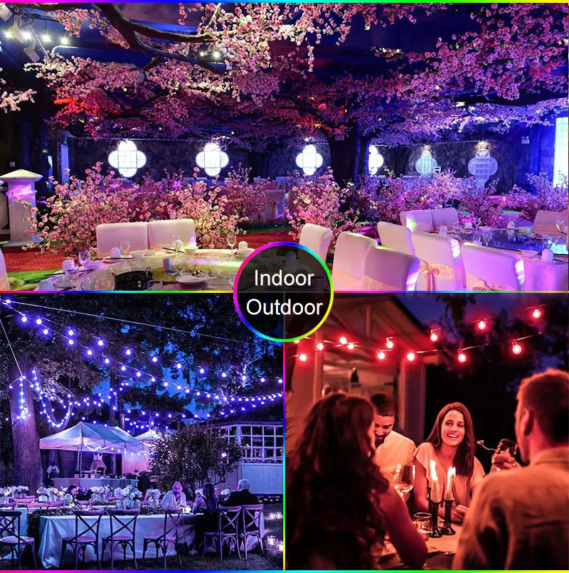 5M 25LED Led String Lights G40 Garden Garland Festoon Waterproof Fairy Outdoor Wedding New Year Party Decoration