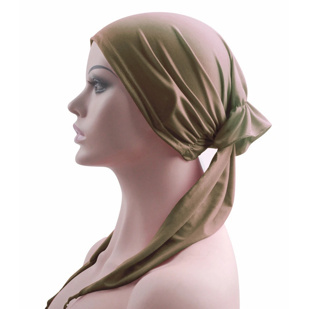 

Wepbel Inner Muslim Cotton Hijab Cap Full Cover Headscarf Solid Color Islamic Underscarf Bonnet Hat Underscarf Bonnet India Hat