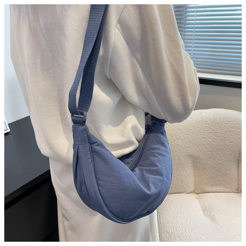 

2023 Solid Color Chest Bag For Women Large Capacity Travel Crossbody Female Half Moon Belt Bag Ladies Daily Street Fanny Packs