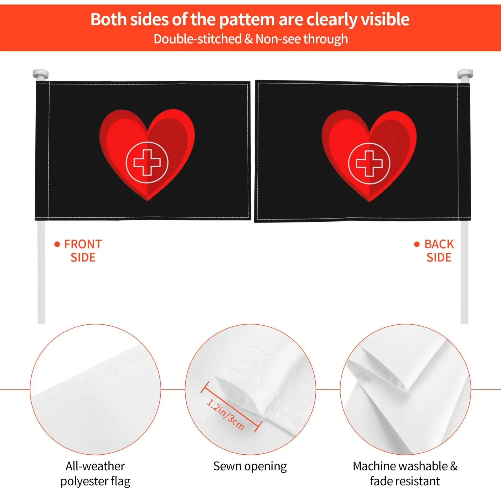 Флаг Автомобильный флаг любовь медицинская шапка медицина безопасный