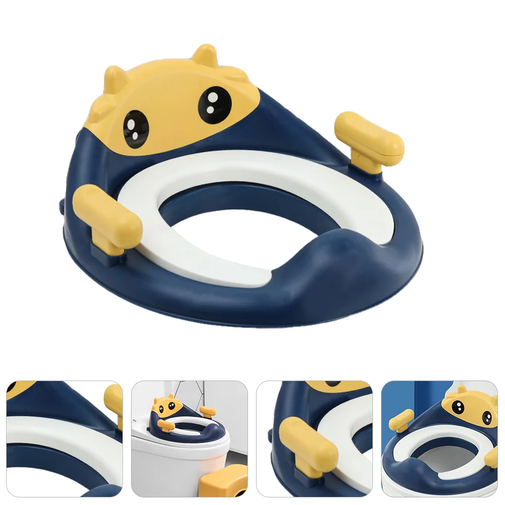 

Мультяшный тренировочный унитаз, прочная подушка для унитаза, ручной коврик для унитаза, домашний коврик для унитаза с защитой для мальчиков и синий