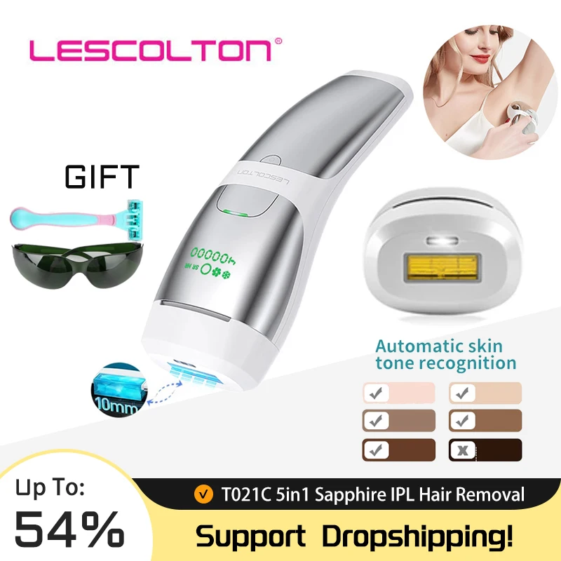 Enlarge Lescolton IPL Hair Removal Permanent Laser Epilator Skin Color AutoRecognition Home Use Leg Bikini Facial Epilator for Women Men