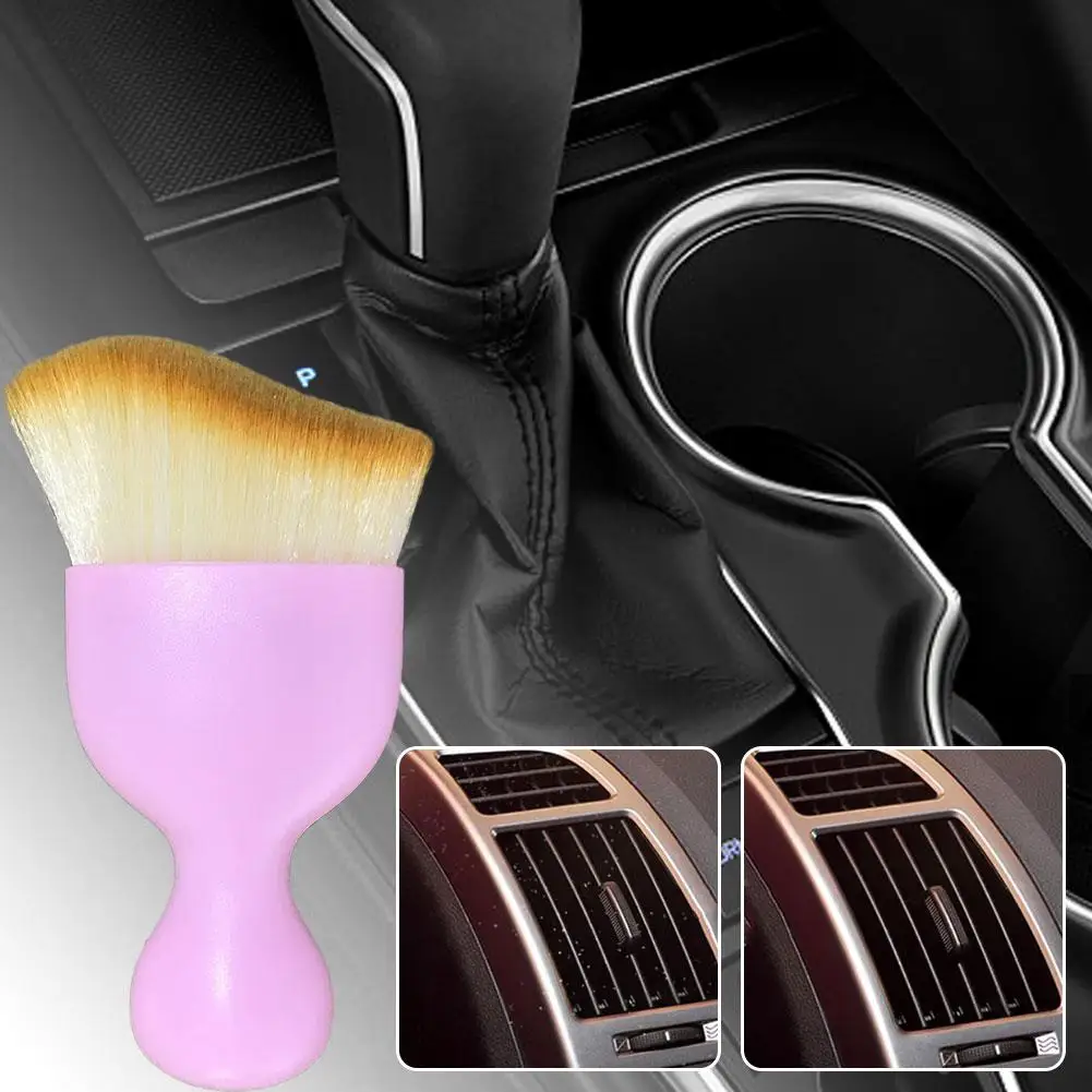 

Car Interior Cleaning Brush with Casing Air Conditioning Brush Tool Dusting Detail Outlet Crevice Console Soft Center Clean D4W9