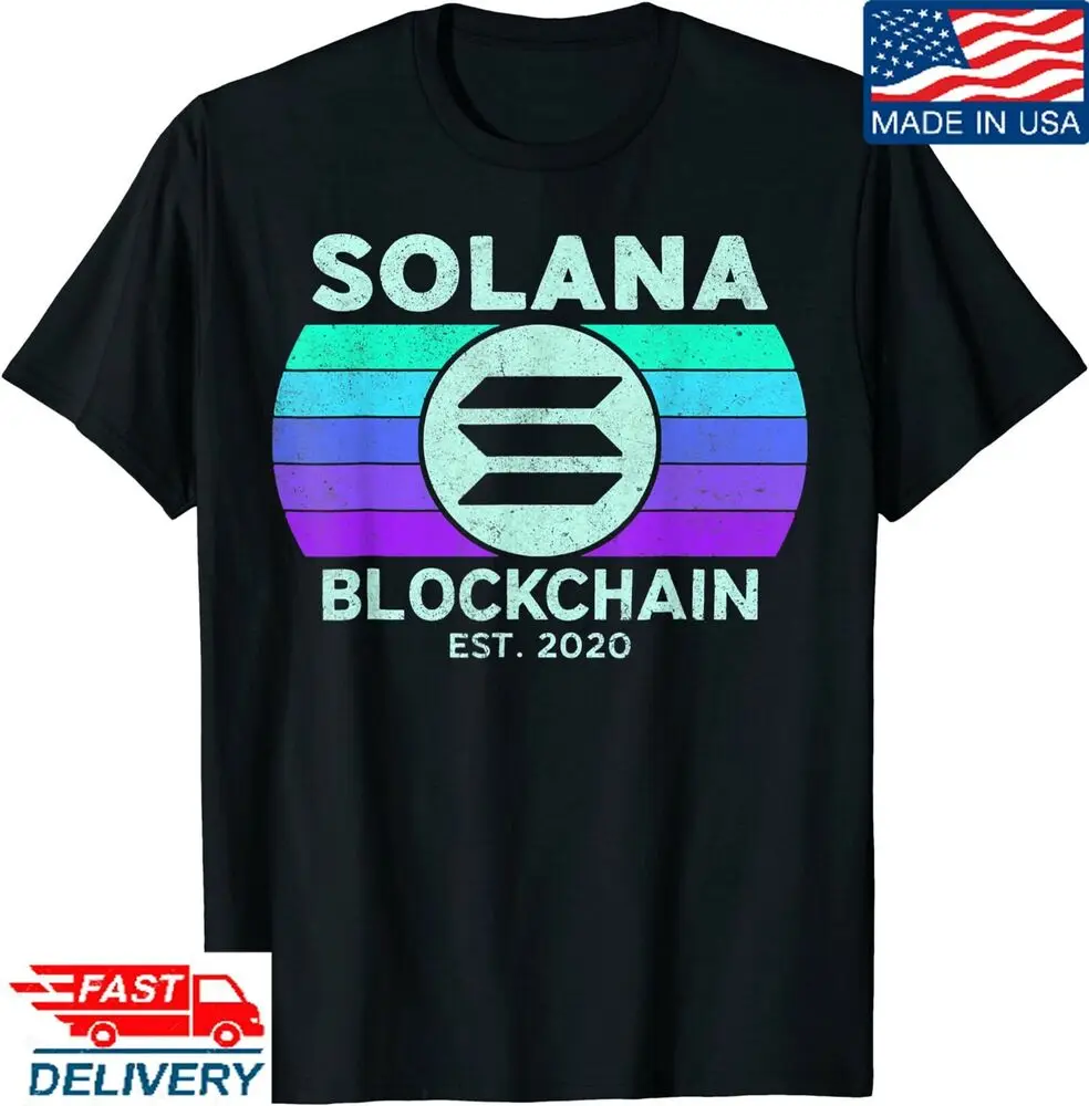 Футболка с децентрализованным нанесением в стиле ретро Solana SOL Coin милая футболка