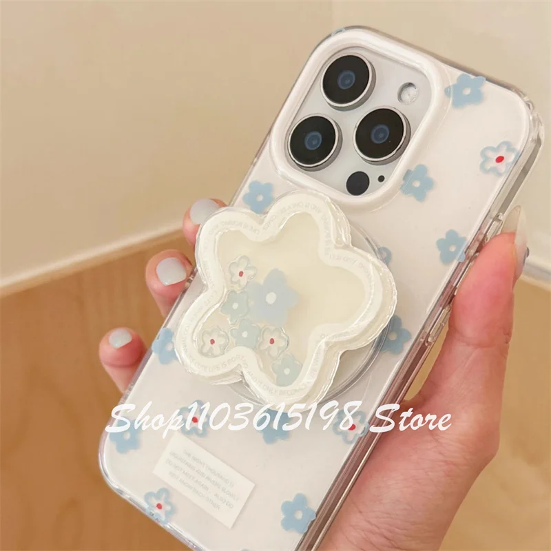 Фото Корейский милый цветок встряхивание магнитный держатель телефона Griptok Grip Tok подставка для телефона поддержка iPhone для Magsafe аксессуары Smart Tok №4