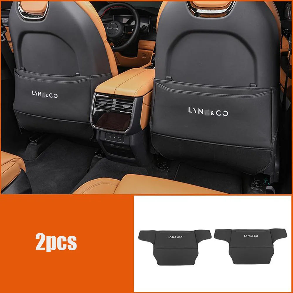 

Для Lynk & Co 09 2021-2024 кожаный автомобильный противоударный коврик, противоударные коврики, защитные коврики для спинки сиденья, антигрязные автомобильные аксессуары