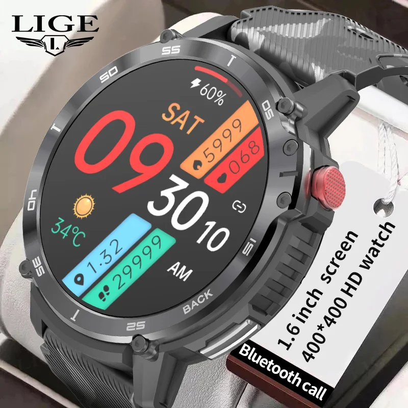 

LIGE 2023 New Smart Watch For Men 4GB Memory Sports Fitness IP68 Waterproof Watches Bluetooth Call Smartwatch Man Montre Homme