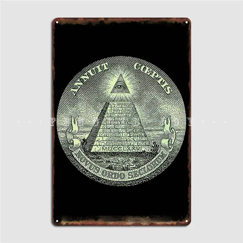

Eye Of Providence America Usa Mystic Dollar Bill Money Freemasonry Metal Plaque Poster Garage Decoration Cinema Kitchen