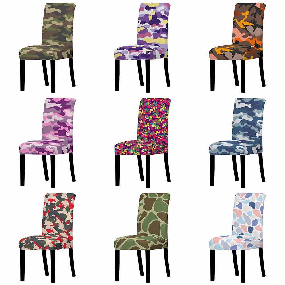 

Camouflage Block Patchwork Pattern Print Fashion Chair Cover Dresser Chair Cover Decoration Home Accessories & Tools Chair Cover