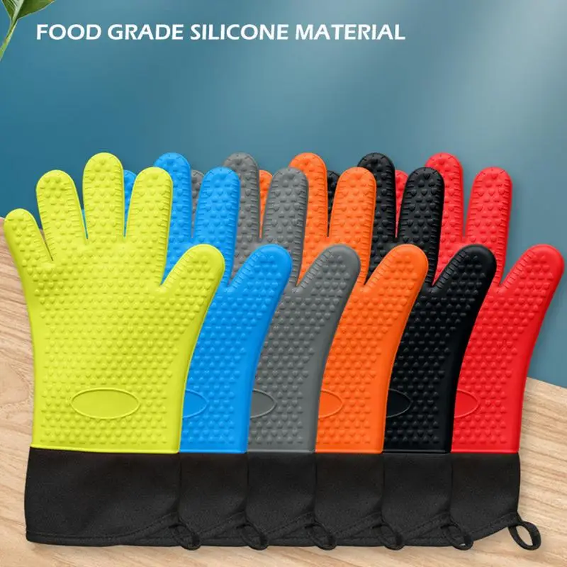 

Kitchenpiece Silicone Microwave Gloves BBQ GlovesPiece Oven Baking Hot Pot Mitts Heat Resistant Cooking Tool