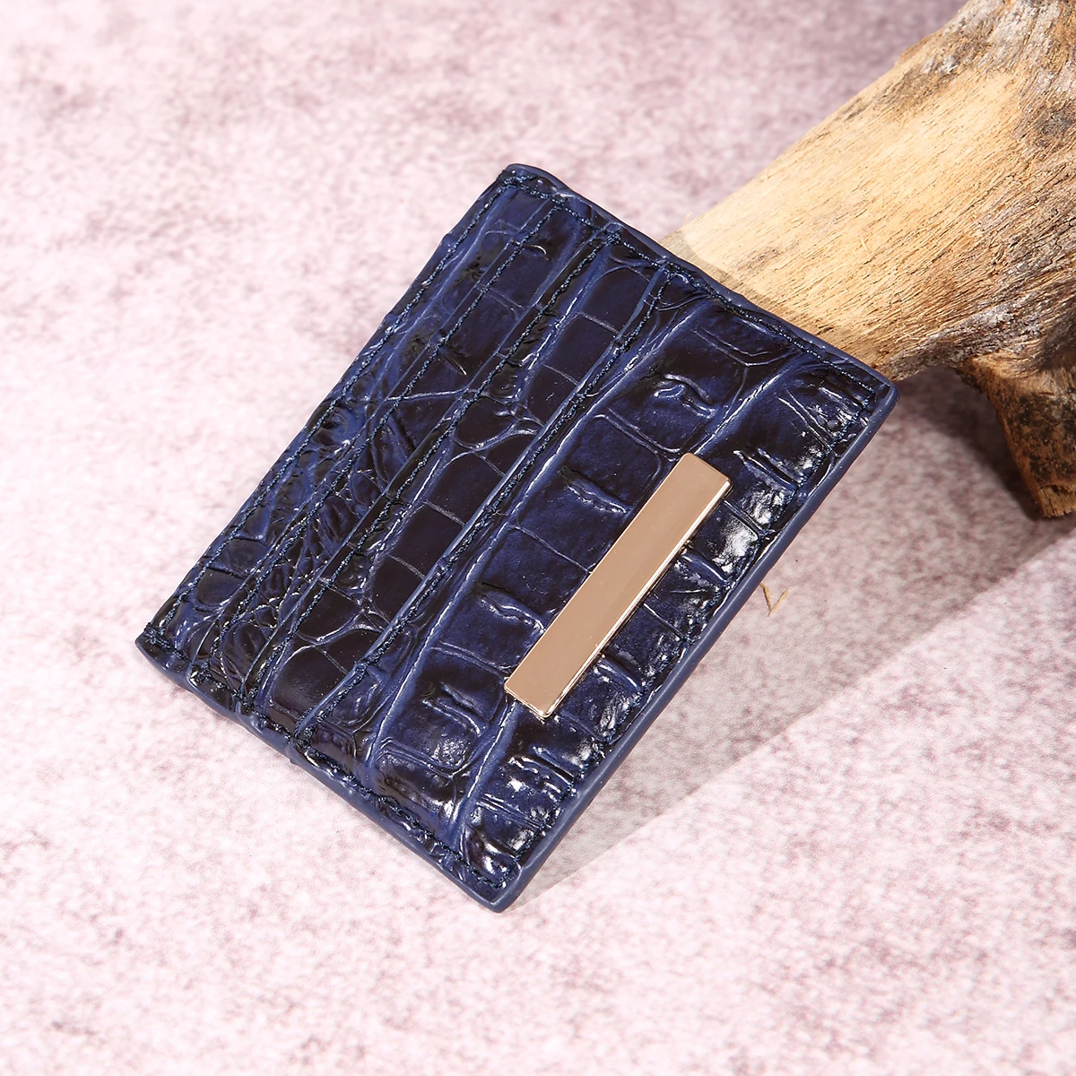 Однотонный кошелек с крокодиловым узором держатель для карт нулевой автобусной