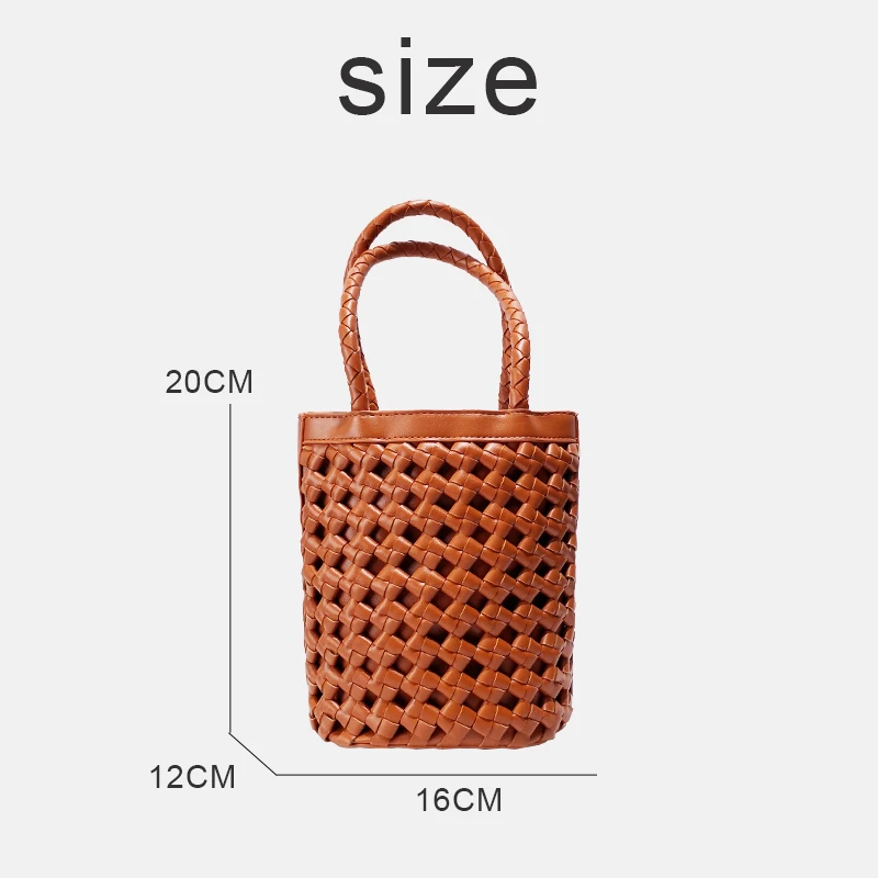 Женская плетеная Сумка-мешок из ПУ кожи с вырезами