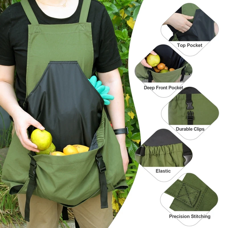 

Adjustable Fruit Picking Bag Garden Apron Storage Farm Helper Easy to Use