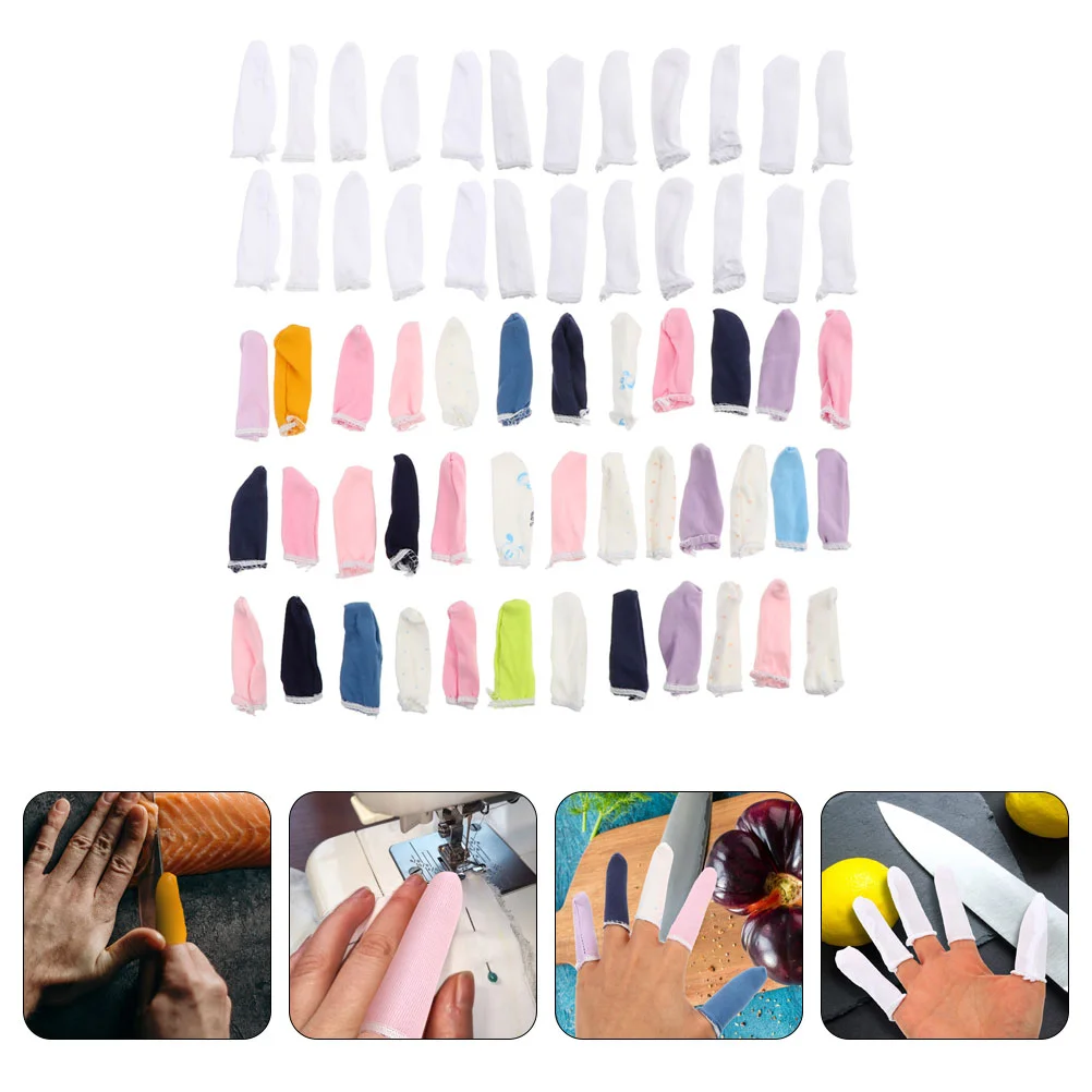 

Finger Cots Protector Cut Fingertips Sleeve Thumb Sleeves Cotton Cover Anti Protectors Resistant Covers Reusable Toe Bandage