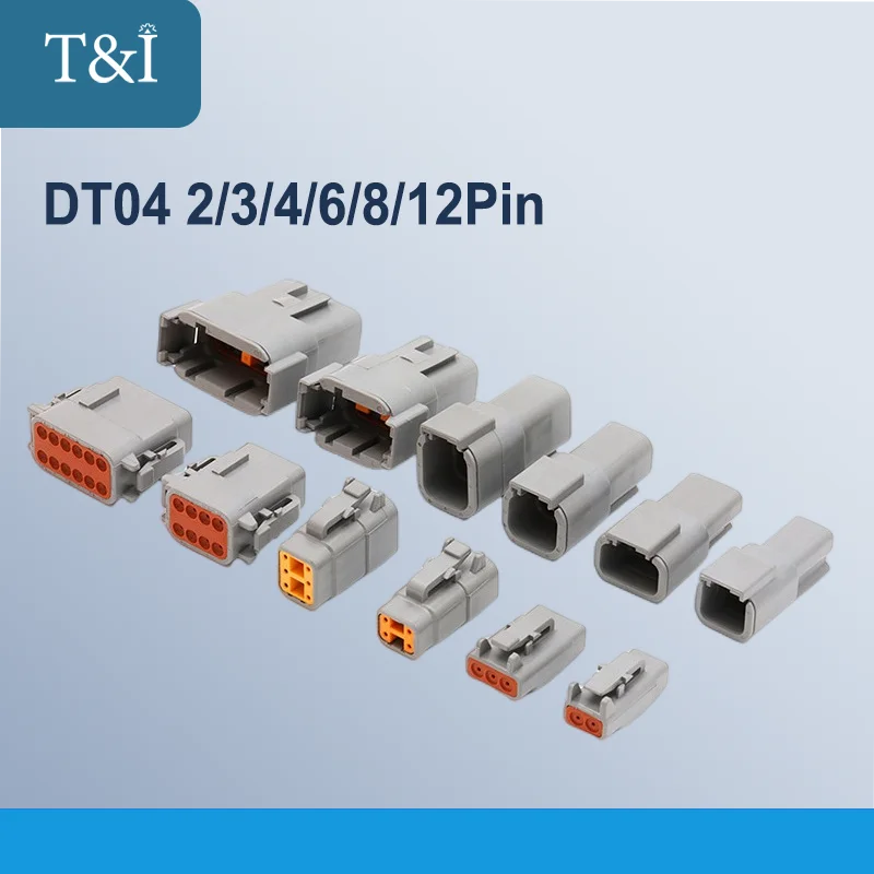 

1 Sets DT 2P/3P/4P/6P/8P 22-16AWG Waterproof Electrical Wire Deutsch Connector Plug Kit DT06-2S DT04-2P For Car DT04-3P