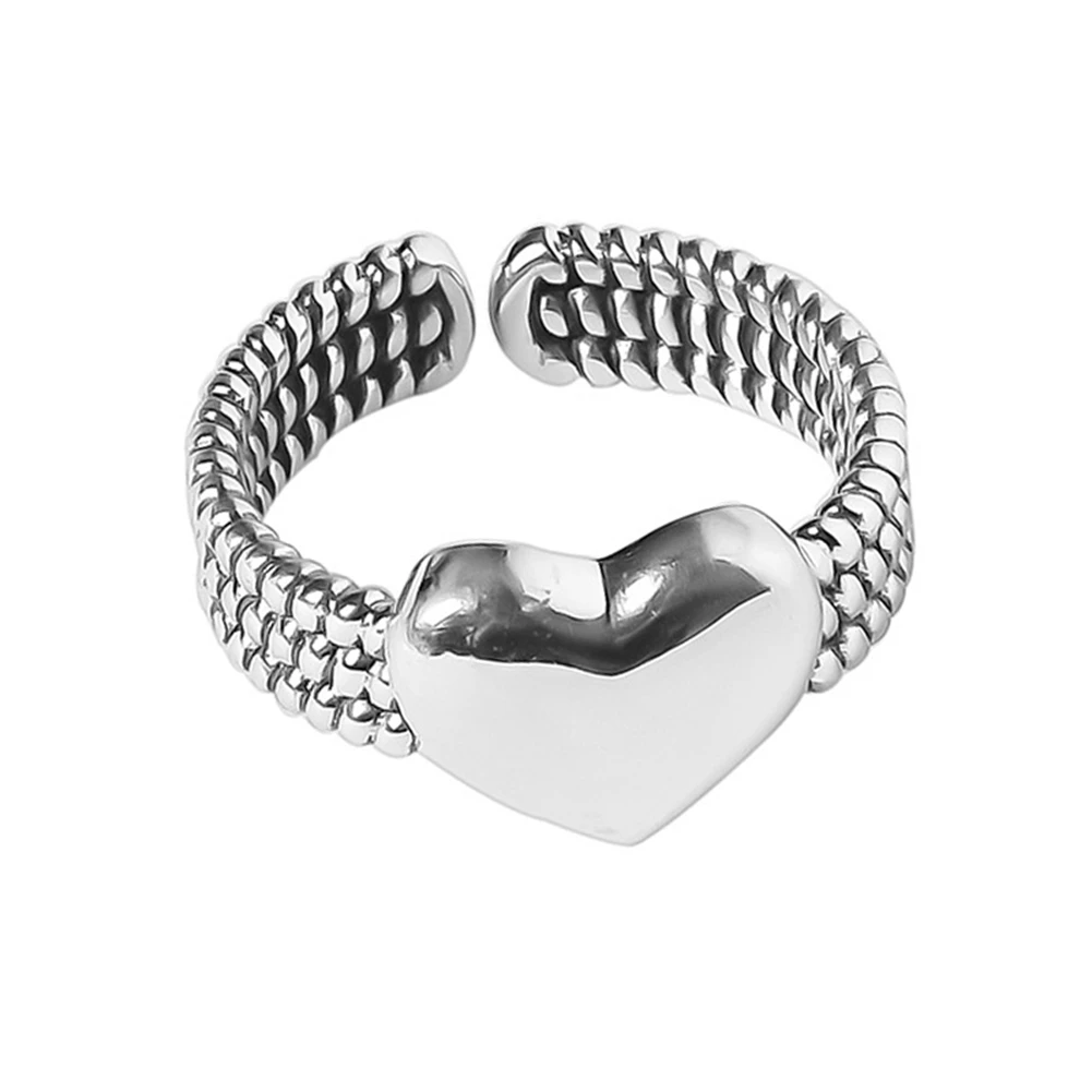 

Retro Love Hollow Ring Trendy Cool Wind Adjustable Female Ring(01)