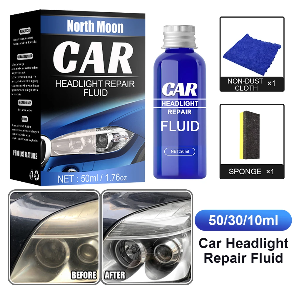 10/30/50ml Car Headlight Polishing Agent Scratch Remover Repair Fluid Headlight Lens Restoration System Auto Accessories