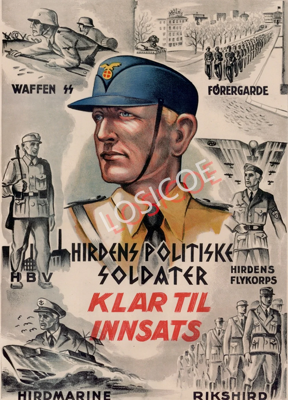 

KLAR TIL INNSATS Vintage War Military Art Poster WW II German Empire Drawing Retro Kraft Paper Painting Wall Sticker Home Decor