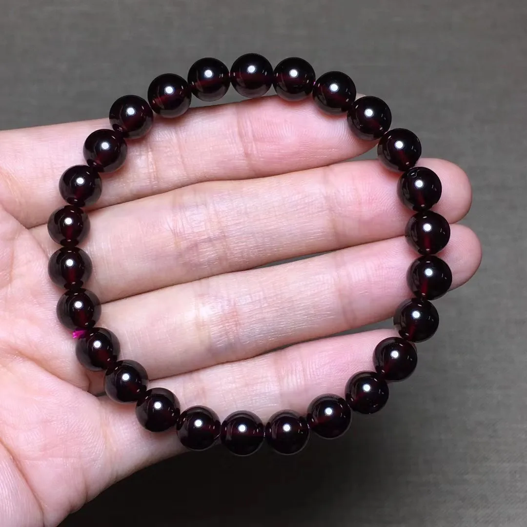 

Браслет из натурального красного граната, 7 мм