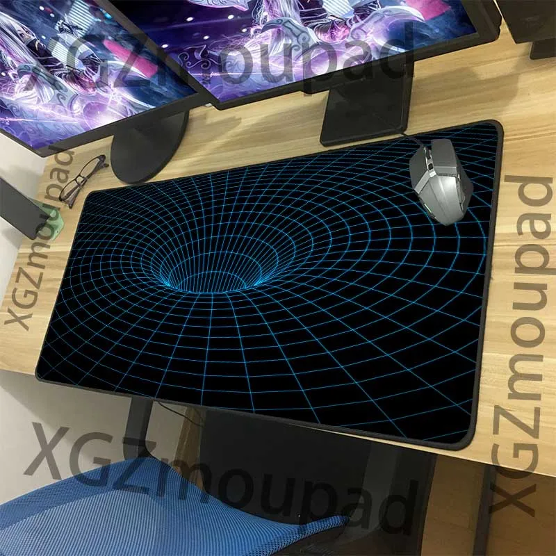 

Большой игровой коврик для мыши XGZ с черной застежкой по краям, спиральный HD-коврик для офисного компьютера под заказ, Резиновая полоса, нескользящий, размер Xxl