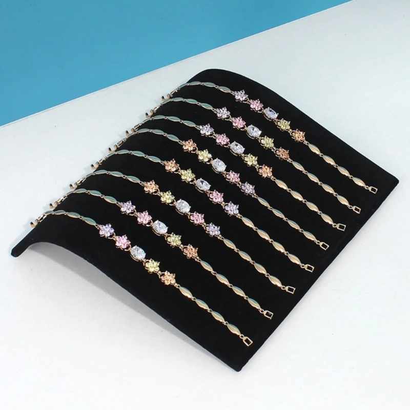 

Jewelry Display Trays Showcase Velvet-S-type Necklace Organizer Storage Trays Jewellery Dish Rack Display-Case for Women