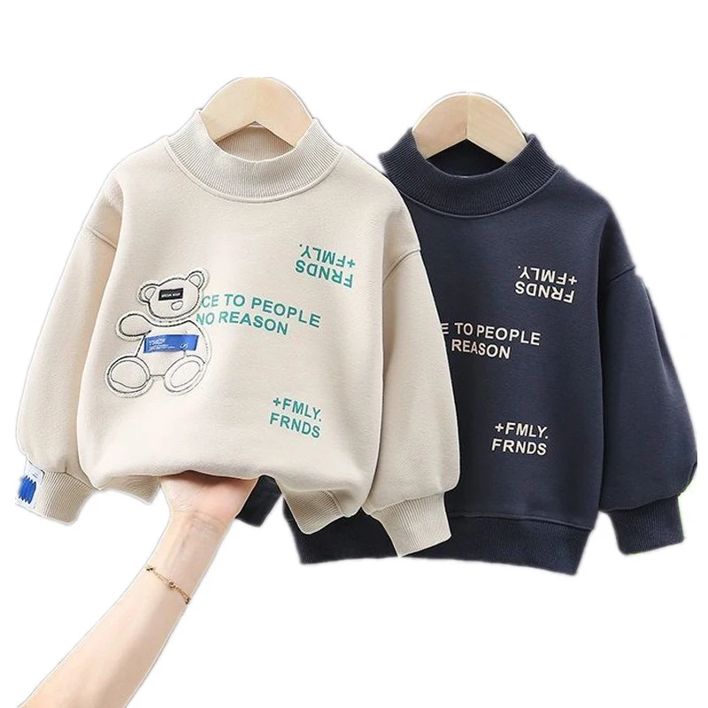 

Autumn Winter Kid Warm Fleece Sweatshirts Coat for Boys Girls O-neck Sweater Clothes Children Sport Casual Outwears Boy Clothes