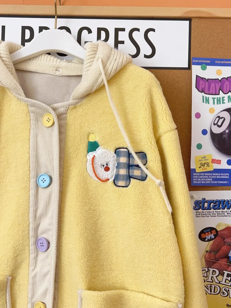 2024 новая японская зимняя оригинальная детская винтажная милая молочно-желтая