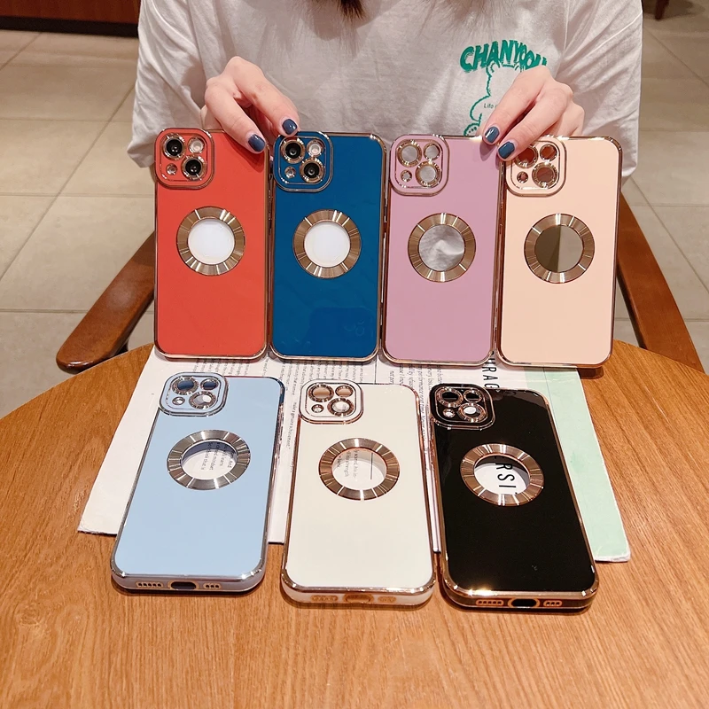 

Hot Sales For iPhone 11 12 13 Pro Max XS X XR 7 8 Plus Mini Hollow Out Silicone Cases Cover Soft Electroplated Phone Case