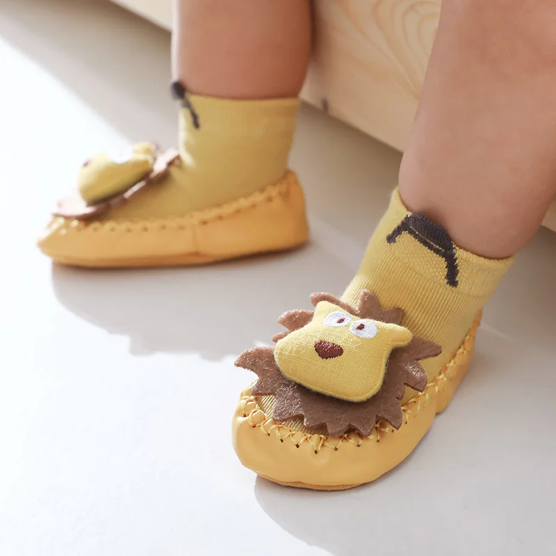 

Cartoon Animal Short Baby Socks Soft Pu Leather Anti Slip Kids Toddler Socks Spring Cotton Elastic Newborn Girl Boy Floor Socks